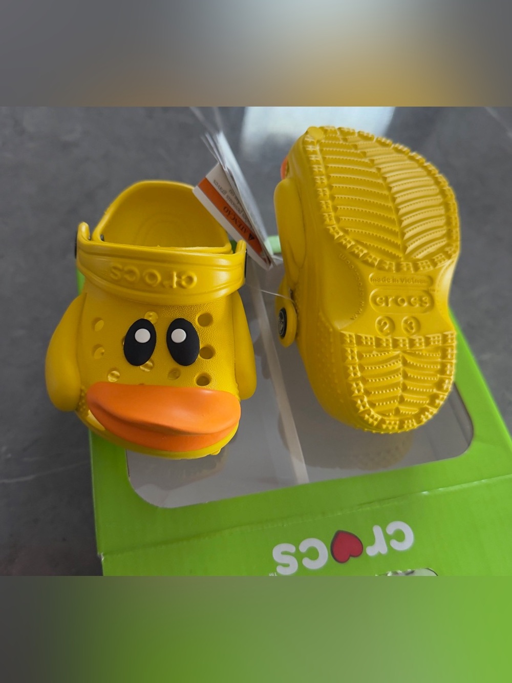 CROCS Yellow Duck Clogs with Orange Beak